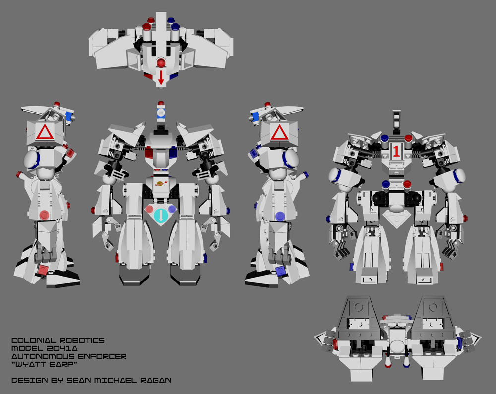 6-view of the Model 2041A rendered with LDView.  Click for larger image.