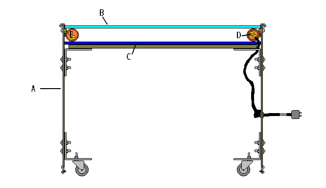 Cross-section of portable hole prototype showing major components.